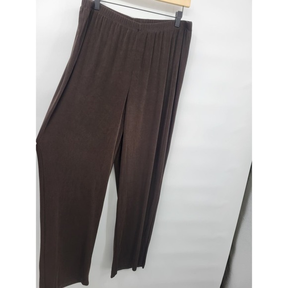 Maggie Barnes Brown Wide Leg Baggy High Rise Travel Pants 14 16 - Picture 2 of 9